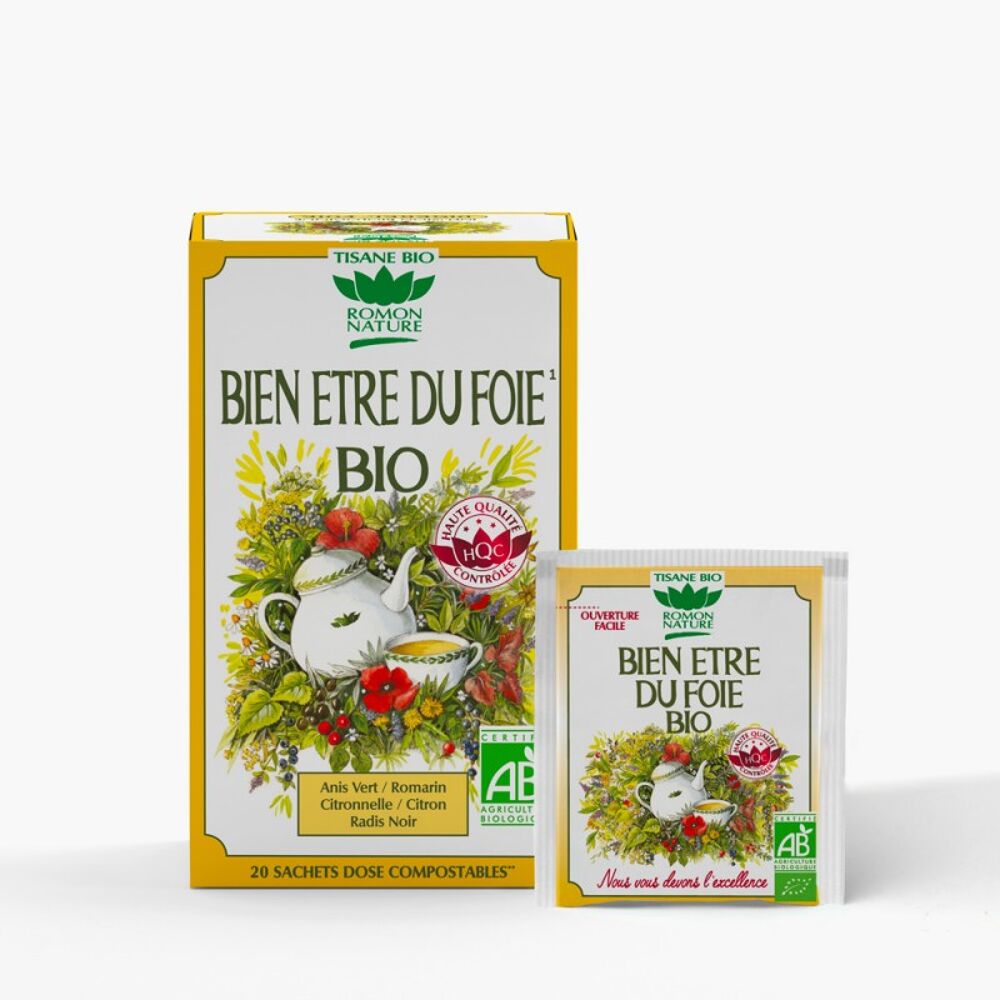 Bien être du foie Bio Tisane sachets Romon Nature Herboristerie