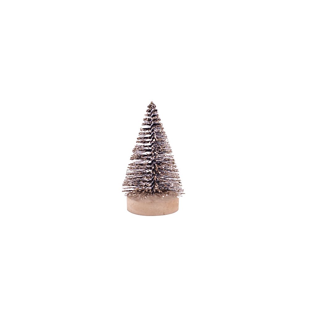 Sapin De No L Sur Pied Or Paillet Cm Plastique Bois D Coration