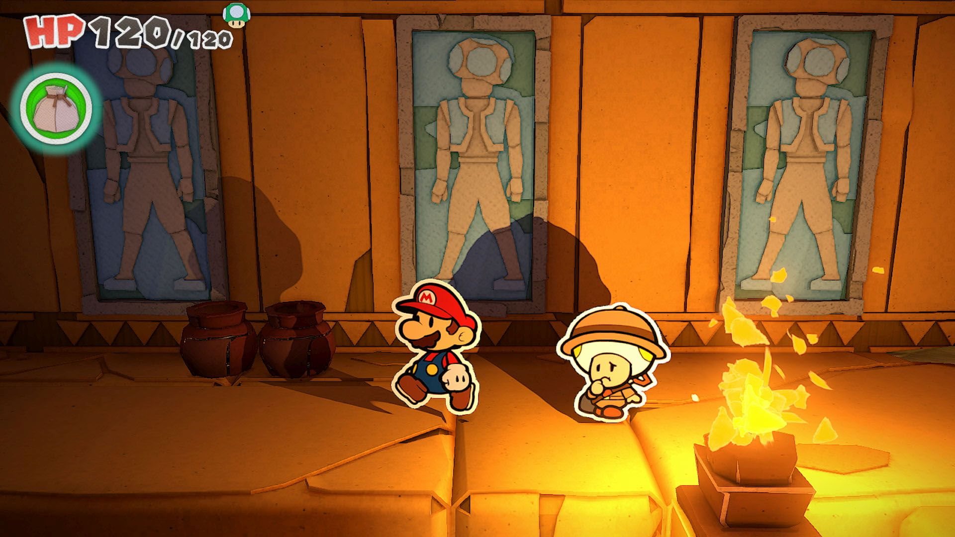Screenshot van Paper Mario: The Origami King