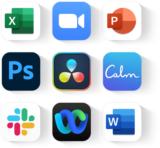 Iconen van apps die op Mac draaien