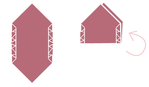 plier des serviettes éventail à plat étape 4