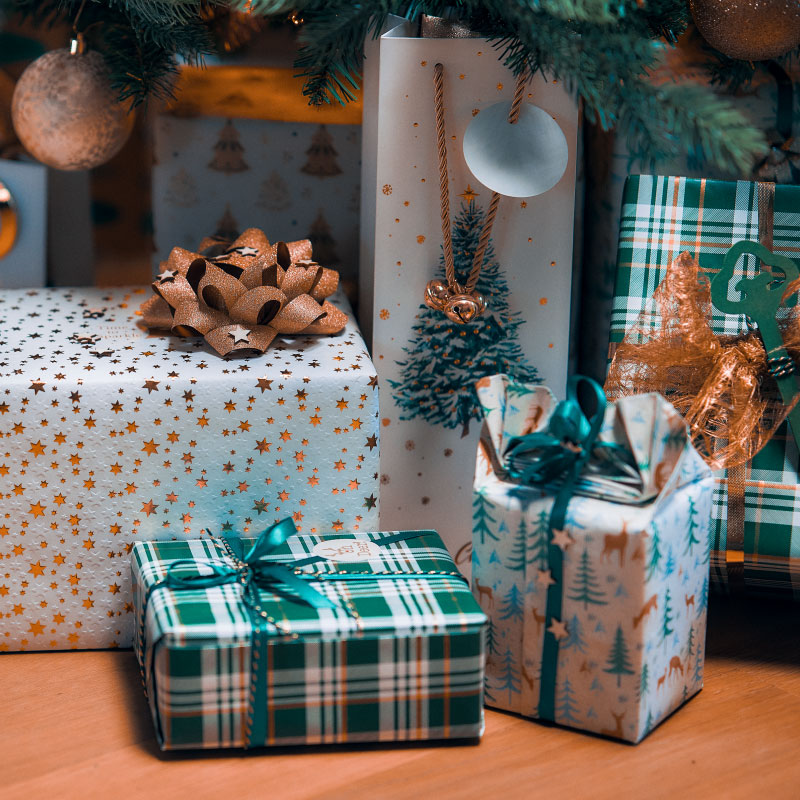 papier cadeau pour les cadeaux de noël