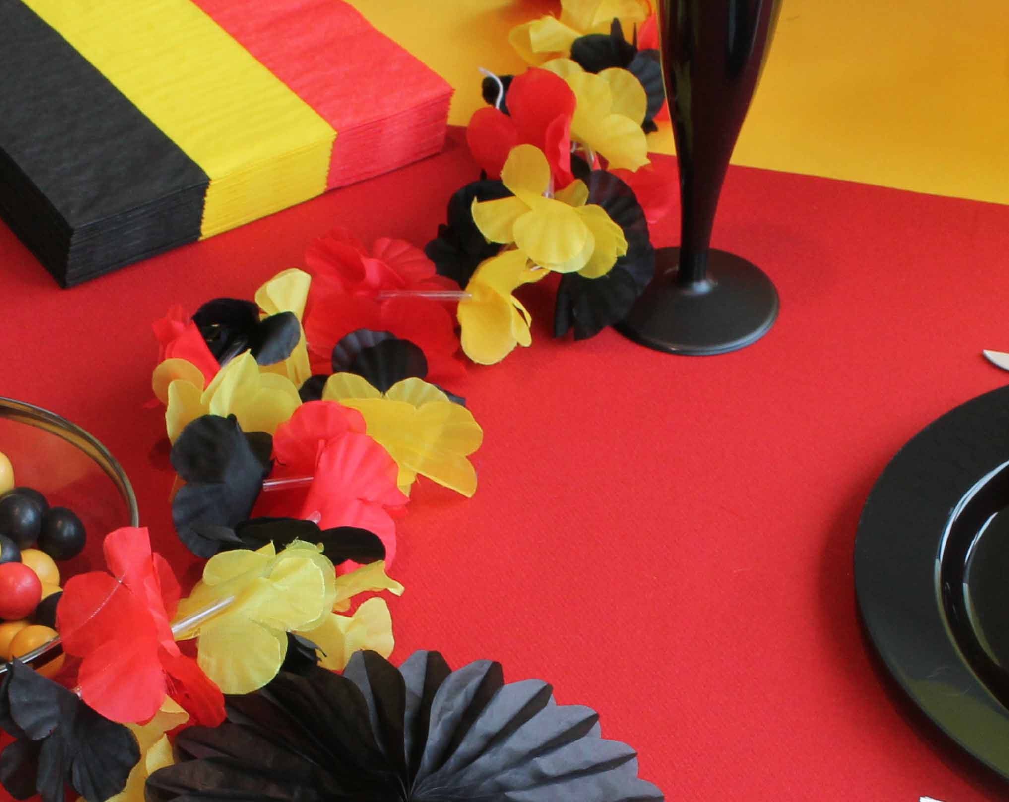 tafelversiering in Belgische driekleur