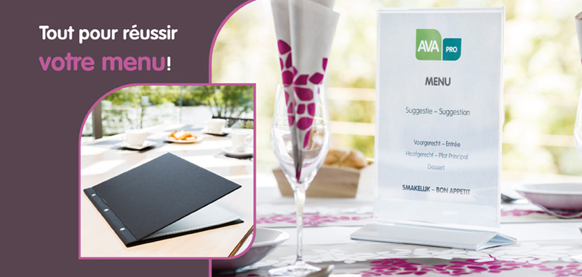 Des cartes de menu et présentoirs originaux pour horeca