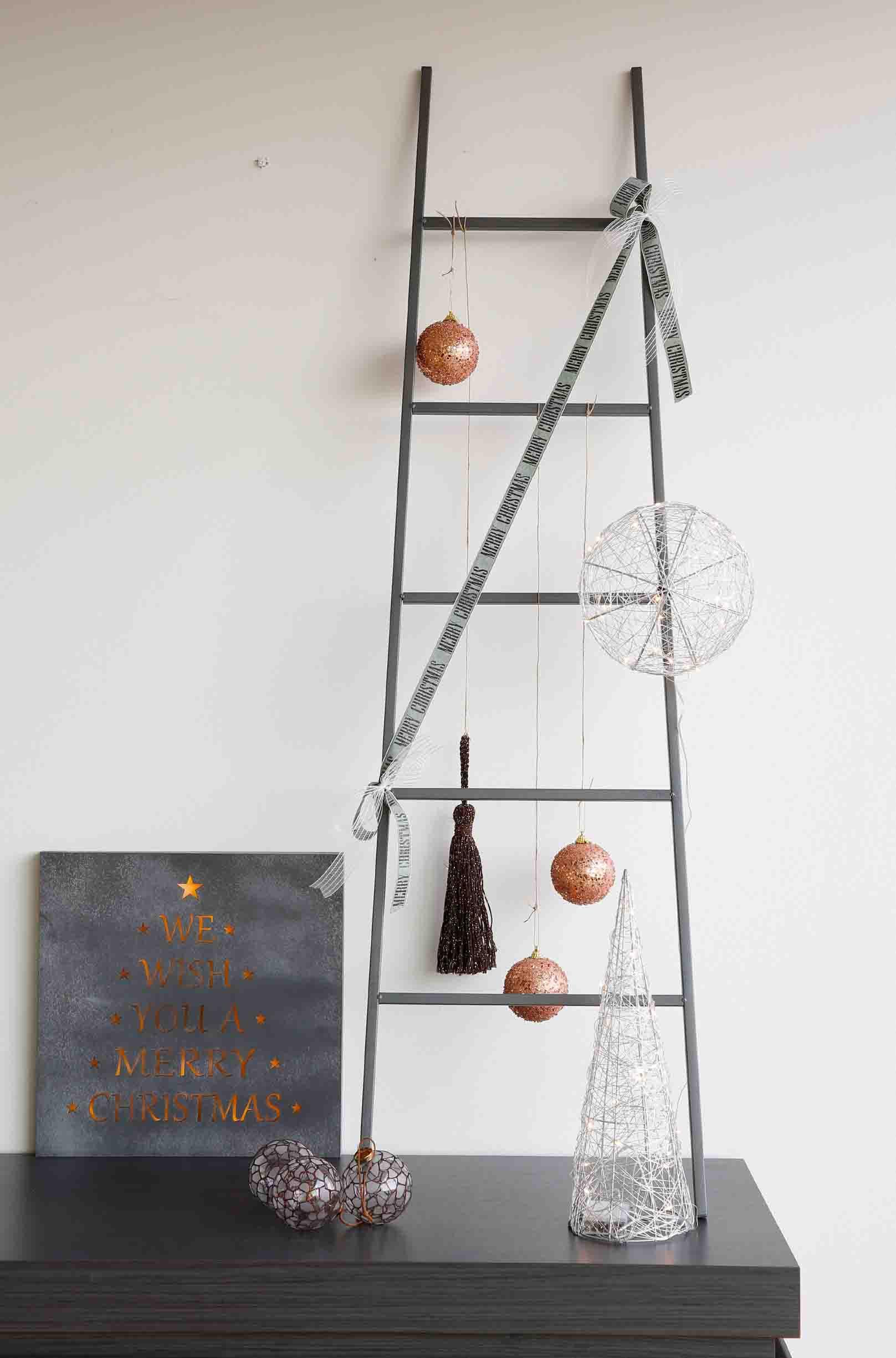 ladder als kerstboom