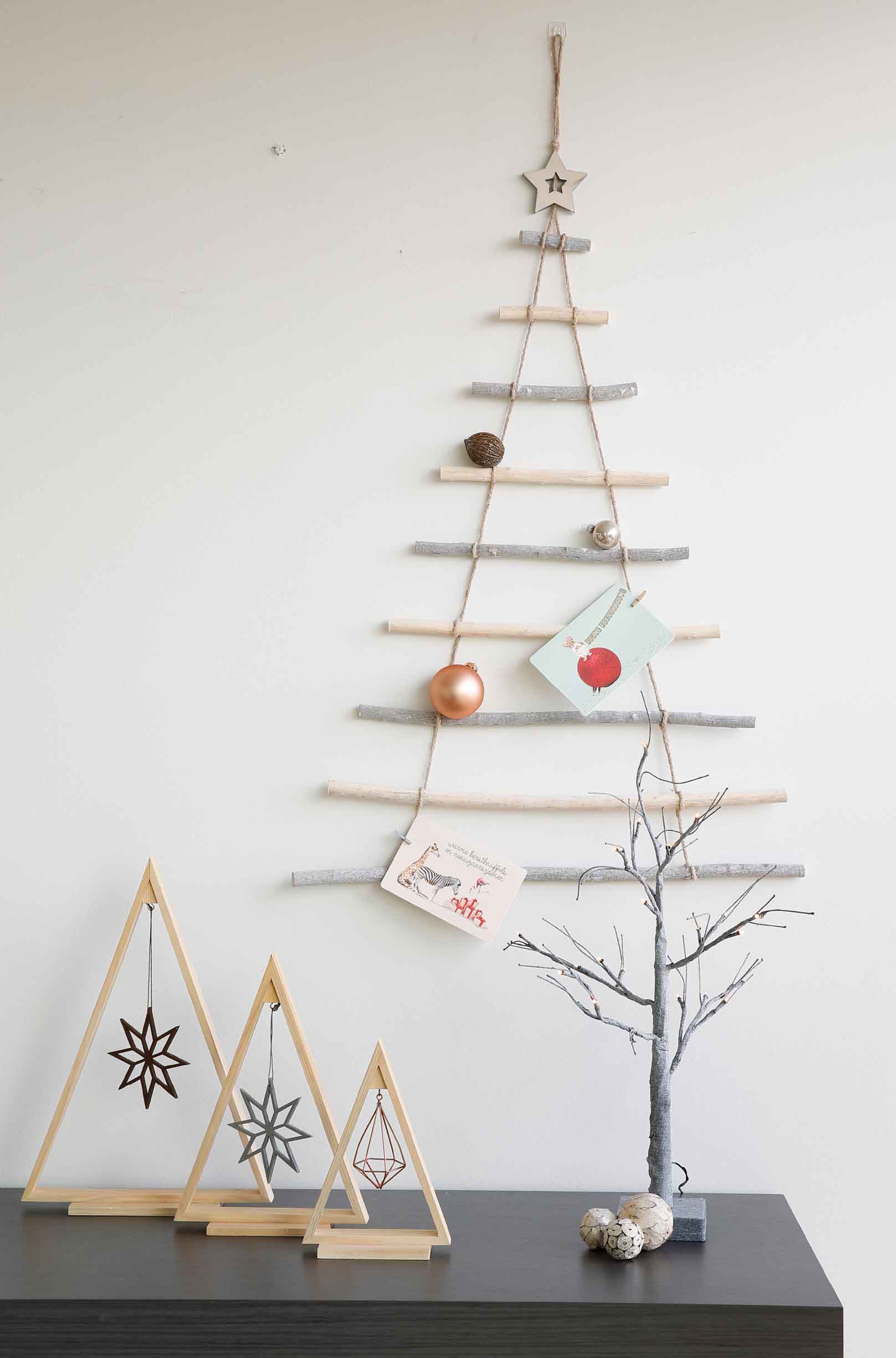 horizontale takken als kerstboom