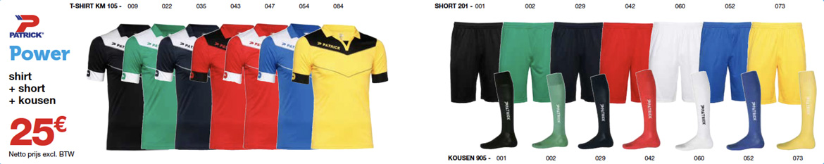 Power voetbal teamwear van Patrick Sportline Patrick ploegsport teamwear power