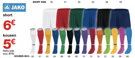 Sportline - Jako shorts en kousen voor voetbalteams Jako shorts en kousen voor voetbalteams - Sportline