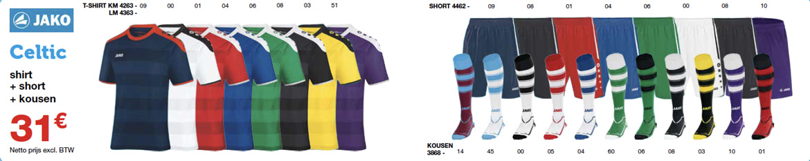 Jako Celtic ploegoutfits Sportline Jako Celtic ploegoutfits Sportline