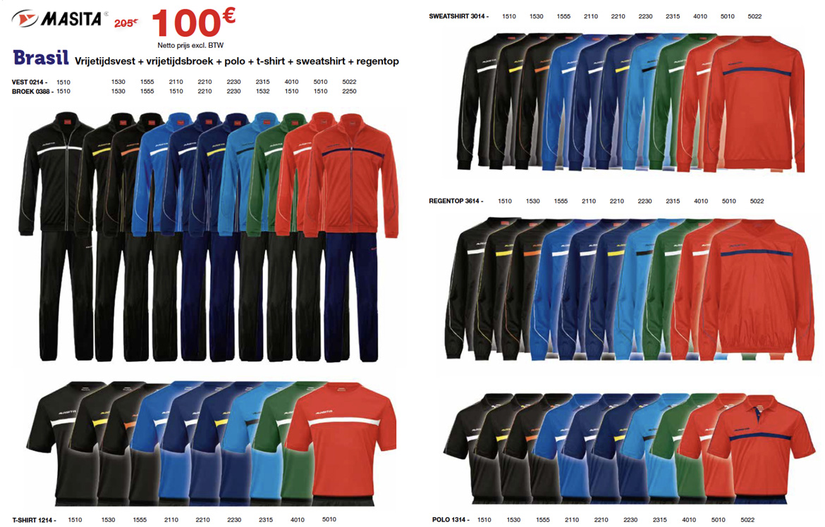 Masita Brasil trainingspakket voor sportclubs Masita Brasil trainingspakket voor sportclubs