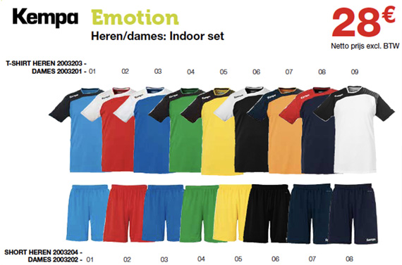Kempa Emotion handbalsets ploegsport Kempa Emotion handbalsets