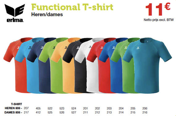 Erima sportclub functionele T-shirts Erima sportclub functionele T-shirts