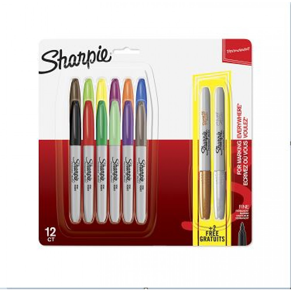 Sharpie Permanente Markers Assortiment 12+2 Gratis Schrijfwaren AVA.be