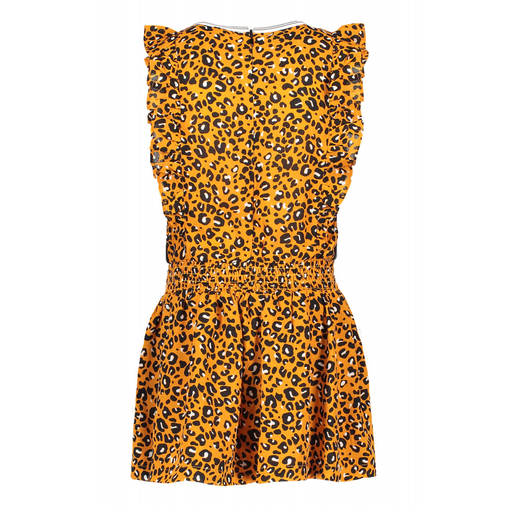 Oker Panther Sleeveless Ruffle Dress
