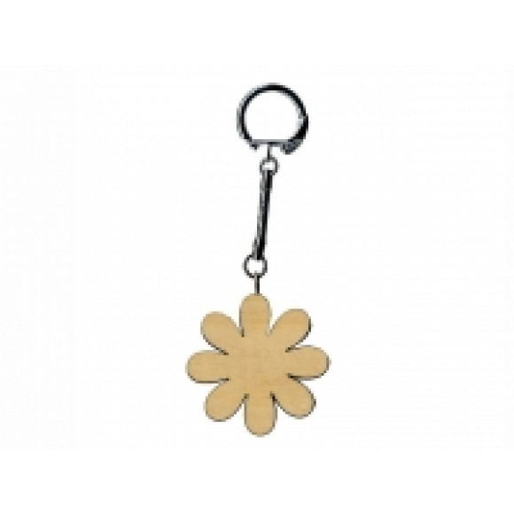 ARTEMIO Porte-Clés En Bois Fleur Ø 4,5cm