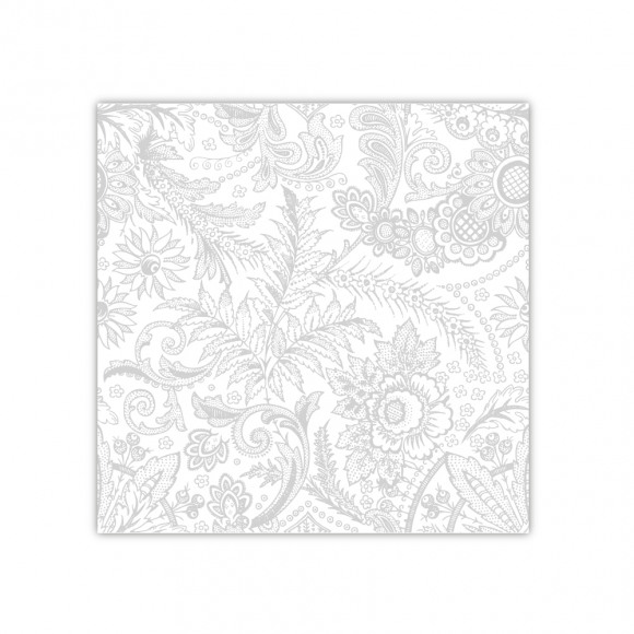 FIESTA Servetten Fay White Silver 33x33cm 3-Laags 20 Stuks