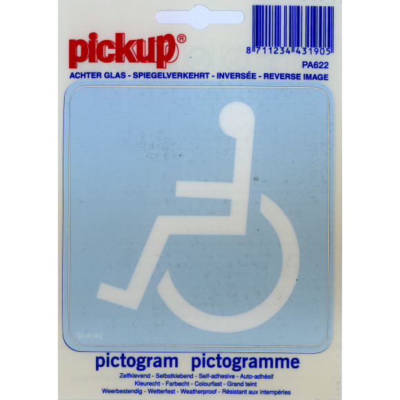 PICKUP Pictogramme Pour Verre Fauteuil Roulant 10x10cm