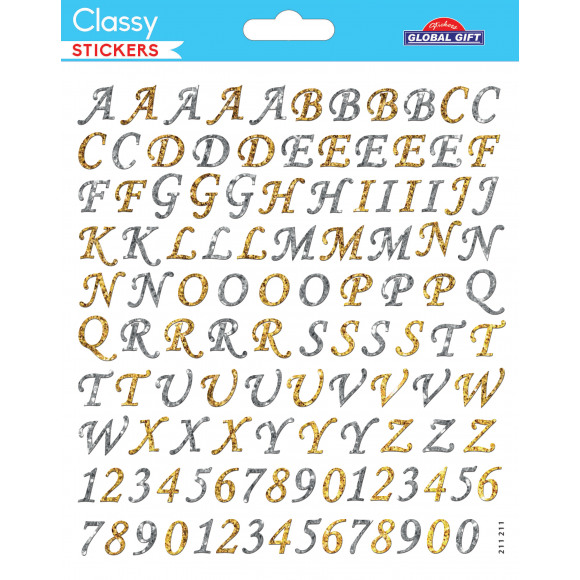 AVA selection Autocollants Lettres Et Chiffres Or-Argent