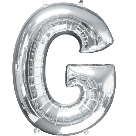 AVA selection Folieballon Letter G Zilver 86cm