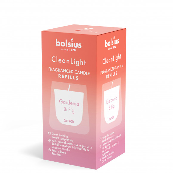 BOLSIUS CleanLight Recharge Gardenia/Fig 20h 2 Pièces