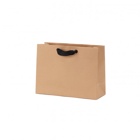 PROBAGS Luxe Draagtas Papier Met Lint Kraftbruin 32+12x24cm