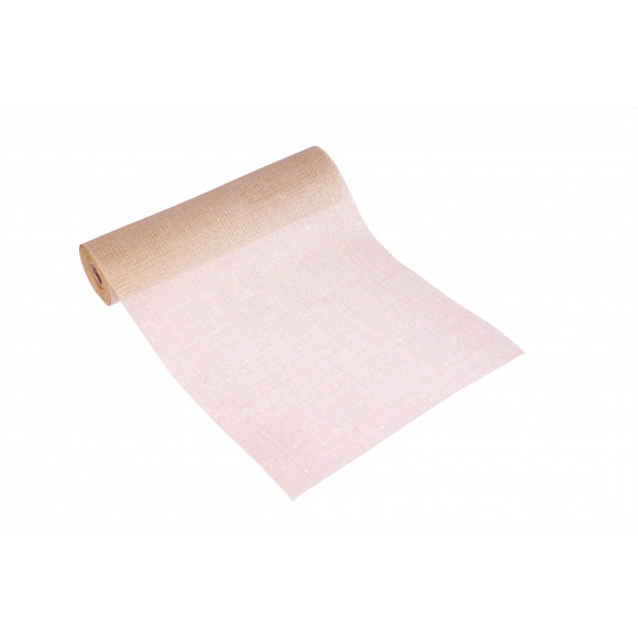 AVA selection Chemin De Table Rose Jute Fil Dorée 28cm x 5m