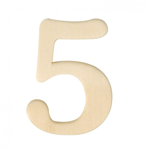 RAYHER Chiffre 5 Bois 4cm