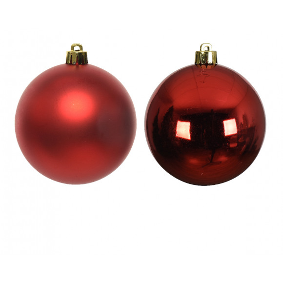 AVA selection Boule De Noël Rouge Noël Brillant Et Mat Ø 2,5cm Verre 24 Pièces Rouge