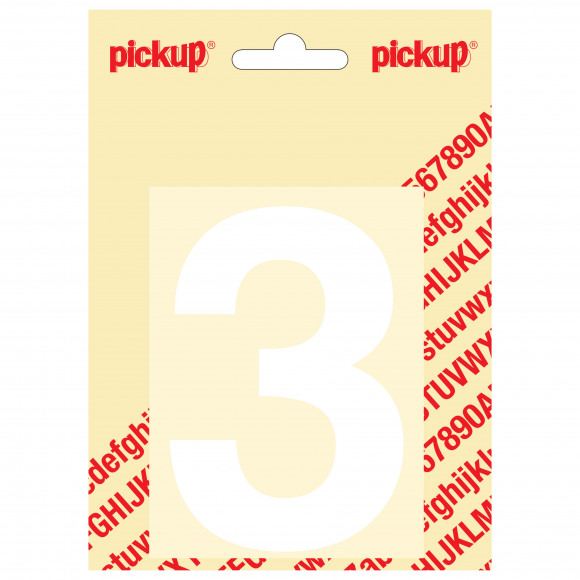 PICKUP Helvetica Cijfer 3 Wit 10cm