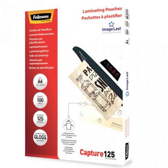 FELLOWES Pochettes À Plastifier A4 125µ Brillant 100 Pièces