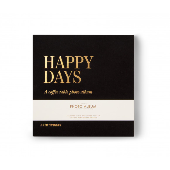 PRINTWORKS Fotoalbum "Happy Days" Zwart 24,5x24,5x5cm 30 Pagina's Zwart