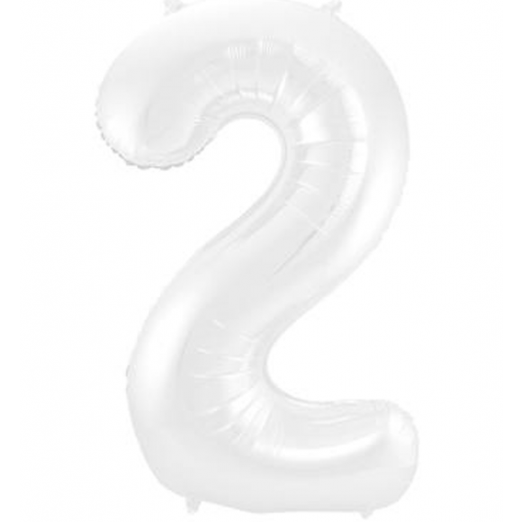 AVA essentials Ballon Alu Chiffre 2 Blanc 86cm