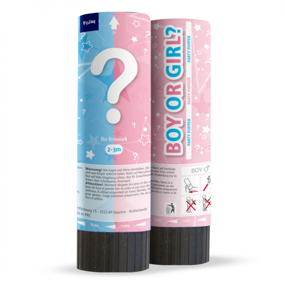 AVA selection Partypopper Gender Reveal Roze Confetti 15cm