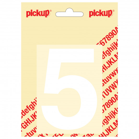 PICKUP Helvetica Cijfer 5 Wit 10cm