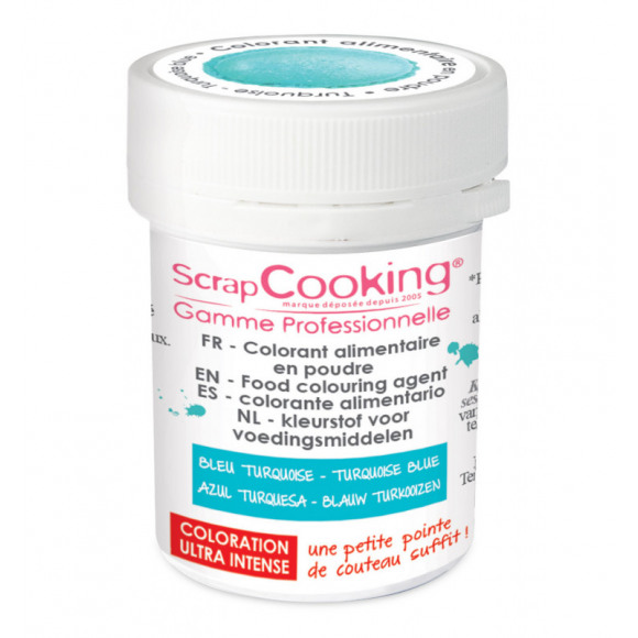 SCRAPCOOKING Colorant Alimentaire Poudre Turquoise 5g Bleu