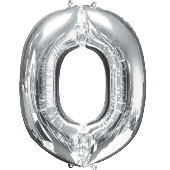 AVA essentials Folieballon Letter O Zilver 86cm