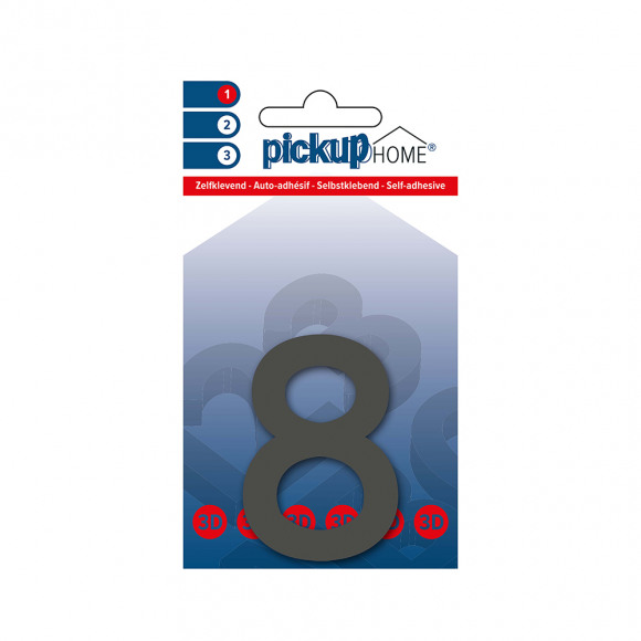 PICKUP 3D Home Rio Cijfer 8 Grijs 6cm