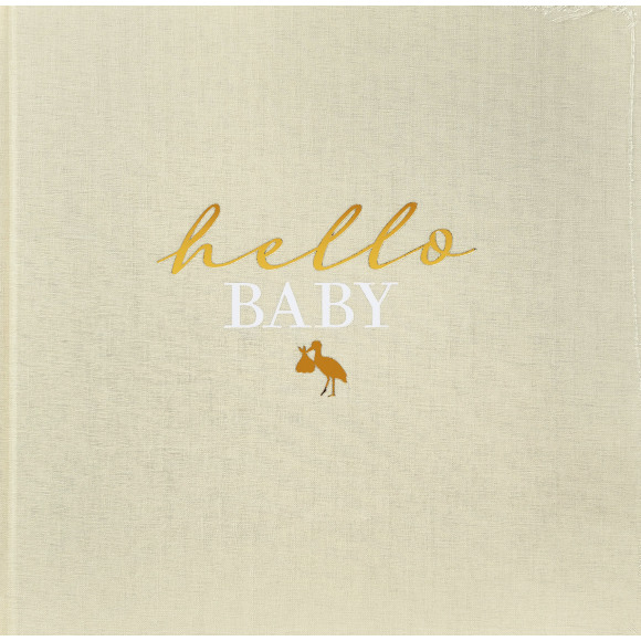 GOLDBUCH Fotoalbum "Hello Baby" Beige Linum 24x24cm 60 Pagina's Bruin