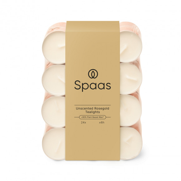 SPAAS Theelichtjes Rosé Cup H 1,9cm Ø 3,9cm +/- 6u 24 Stuks