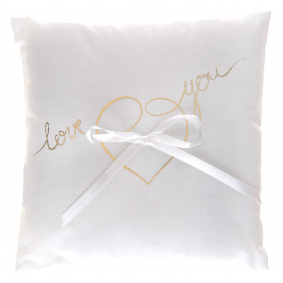 AVA selection Ringkussen "Love You" Wit Met Gouden Opdruk 18x18cm