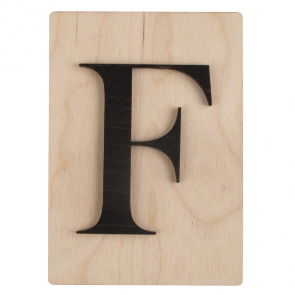 RAYHER Houten Letter F 10,5x14,8cm Scrabble Style