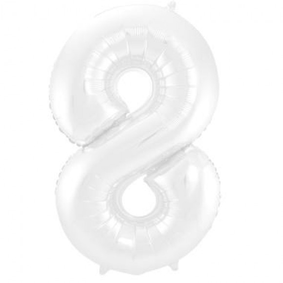 AVA essentials Ballon Alu Chiffre 8 Blanc 86cm
