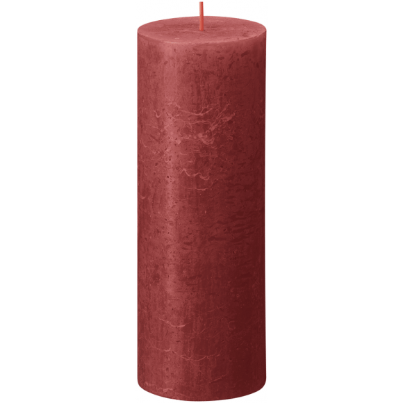 BOLSIUS Bougie Cylindre Rustique Delicate Red H 19cm Ø 6,8cm 85h Rouge