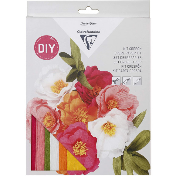 CLAIREFONTAINE  Kit Papier Crépon Bouquet De Fleurs