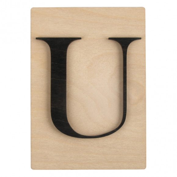 RAYHER Houten Letter U 10,5x14,8cm Scrabble Style