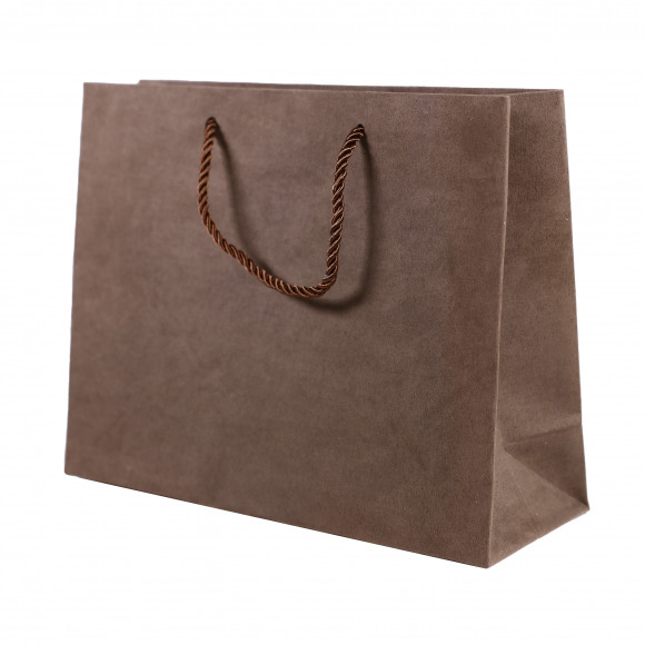 PROBAGS Sac Papier Luxe Velours Brun 30+10x23cm Brun