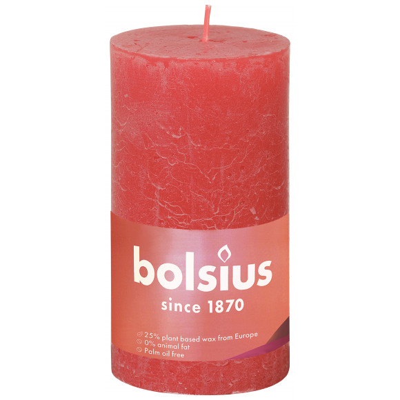 BOLSIUS Cilinderkaars Rustiek Roze H 13cm Ø 6,8cm 54u Paars/Roze