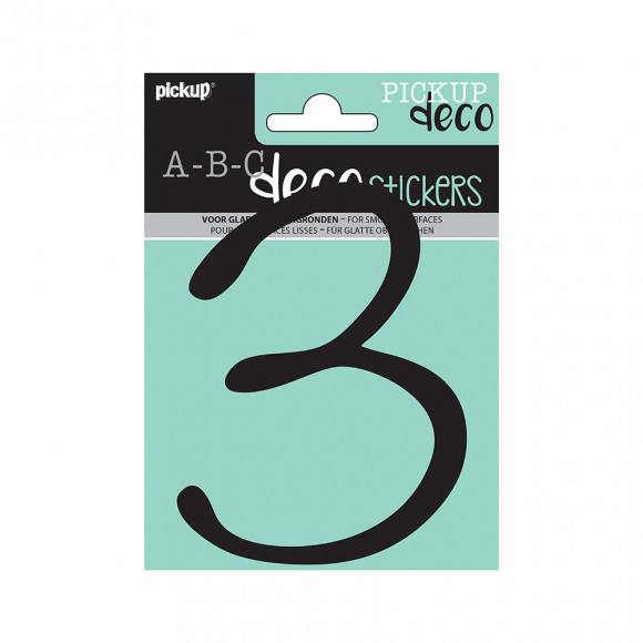 PICKUP Deco Lynn Cijfer 3 Zwart 12cm