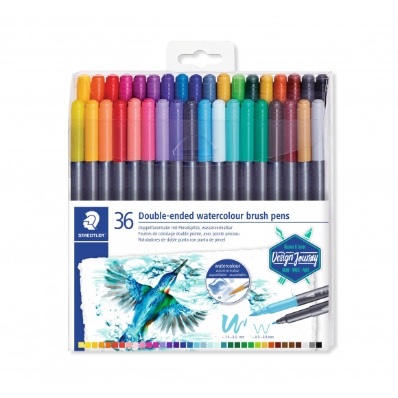 STAEDTLER Marsgraphic Duo Marqueurs Pinceaux Watercolor Effect 36 Pièces