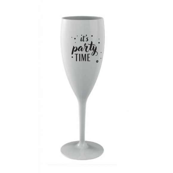 AVA selection Herbruikbaar Champagneglas 'It's Party Time' Onbreekbaar Wit 120ml Wit
